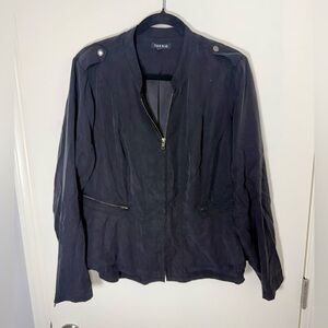 Torrid Black Long Sleeve‎ Zip Up Peplum Moto Jacket Plus Size 1X